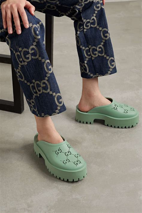 elea gg perforated mule gucci|Gucci elea platform mules.